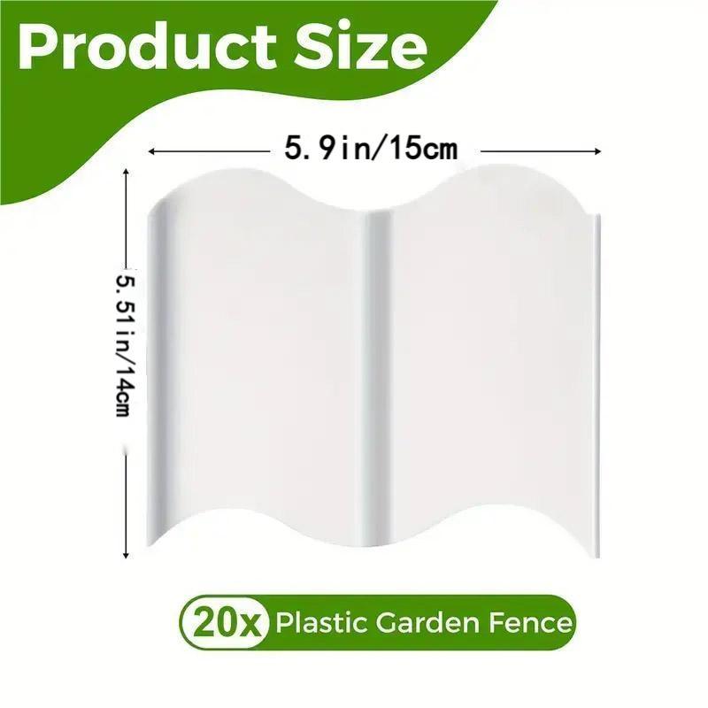 20PCS Garden Edging Fence Decorative Plastic Lawn Border Panels Landscaping - Green V528-GUARDRAIL-GREEN-877537