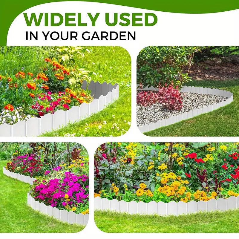 20PCS Garden Edging Fence Decorative Plastic Lawn Border Panels Landscaping - Green V528-GUARDRAIL-GREEN-877537