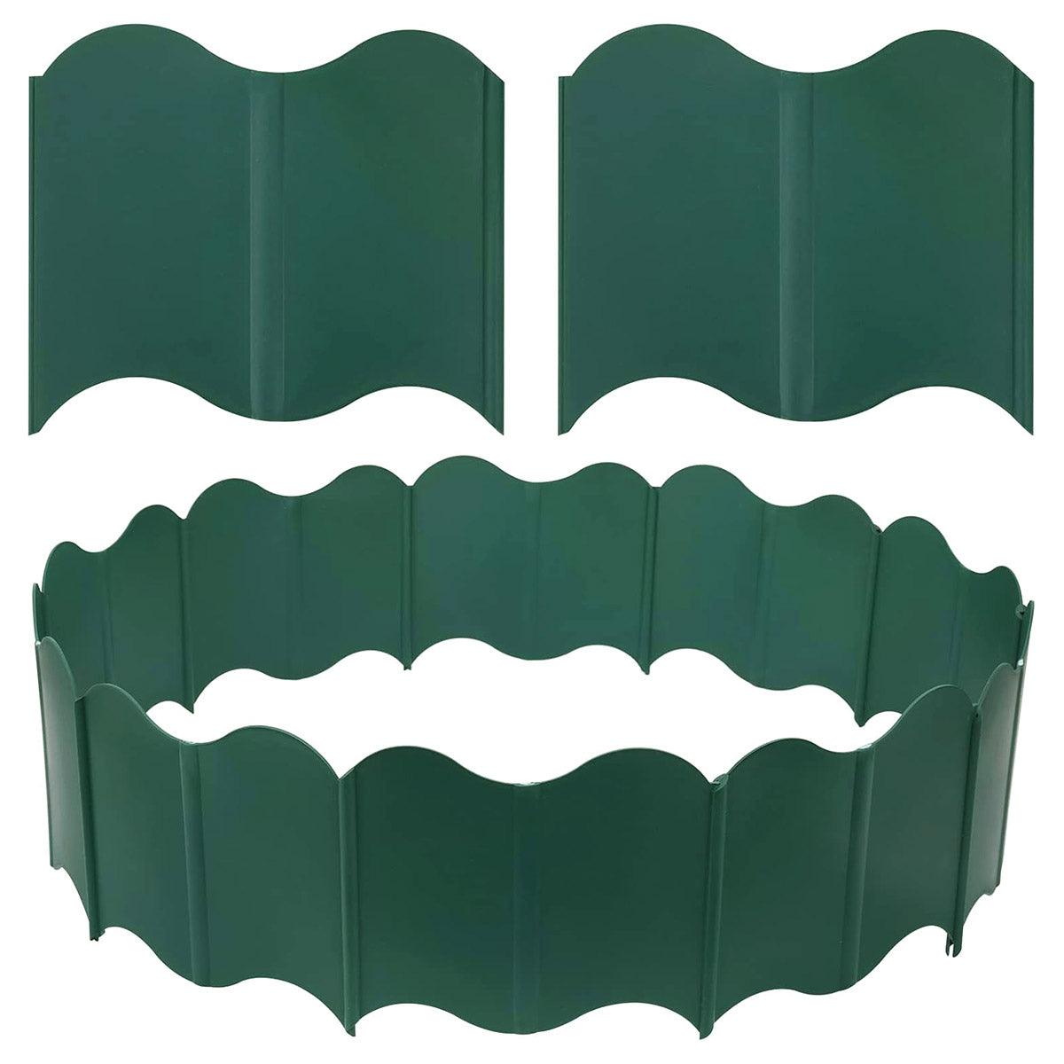 20PCS Garden Edging Fence Decorative Plastic Lawn Border Panels Landscaping - Green V528-GUARDRAIL-GREEN-877537