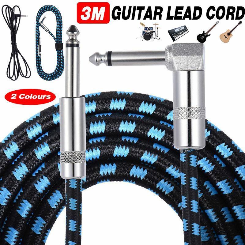 3M Guitar Amp Cable 6.35mm Mono Jack to Jack Lead for Electric Instruments - 3M Black Cable V528-GUITARAMPCABLE-BLACK-1PC-165835