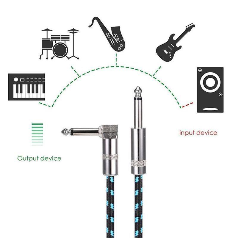 3M Guitar Amp Cable 6.35mm Mono Jack to Jack Lead for Electric Instruments - 3M Black Cable V528-GUITARAMPCABLE-BLACK-1PC-165835