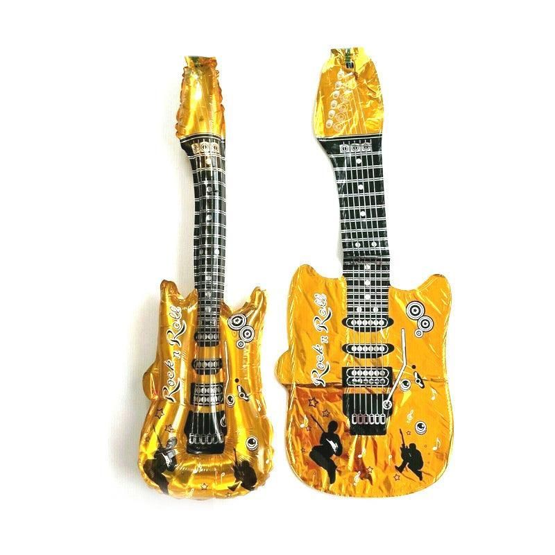 Guitar Foil Balloon Air Fill Rock and Roll Music Party Wedding Birthday Decoration - Gold V528-GUITARBALLOON-GOLD-990446