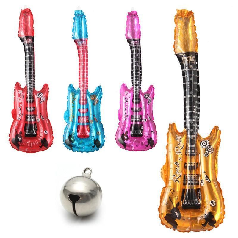 Guitar Foil Balloon Air Fill Rock and Roll Music Party Wedding Birthday Decoration - Gold V528-GUITARBALLOON-GOLD-990446