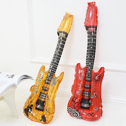 Guitar Foil Balloon Air Fill Rock and Roll Music Party Wedding Birthday Decoration - Rose Red V528-GUITARBALLOON-PINK-955477