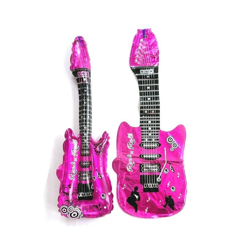 Guitar Foil Balloon Air Fill Rock and Roll Music Party Wedding Birthday Decoration - Rose Red V528-GUITARBALLOON-PINK-955477