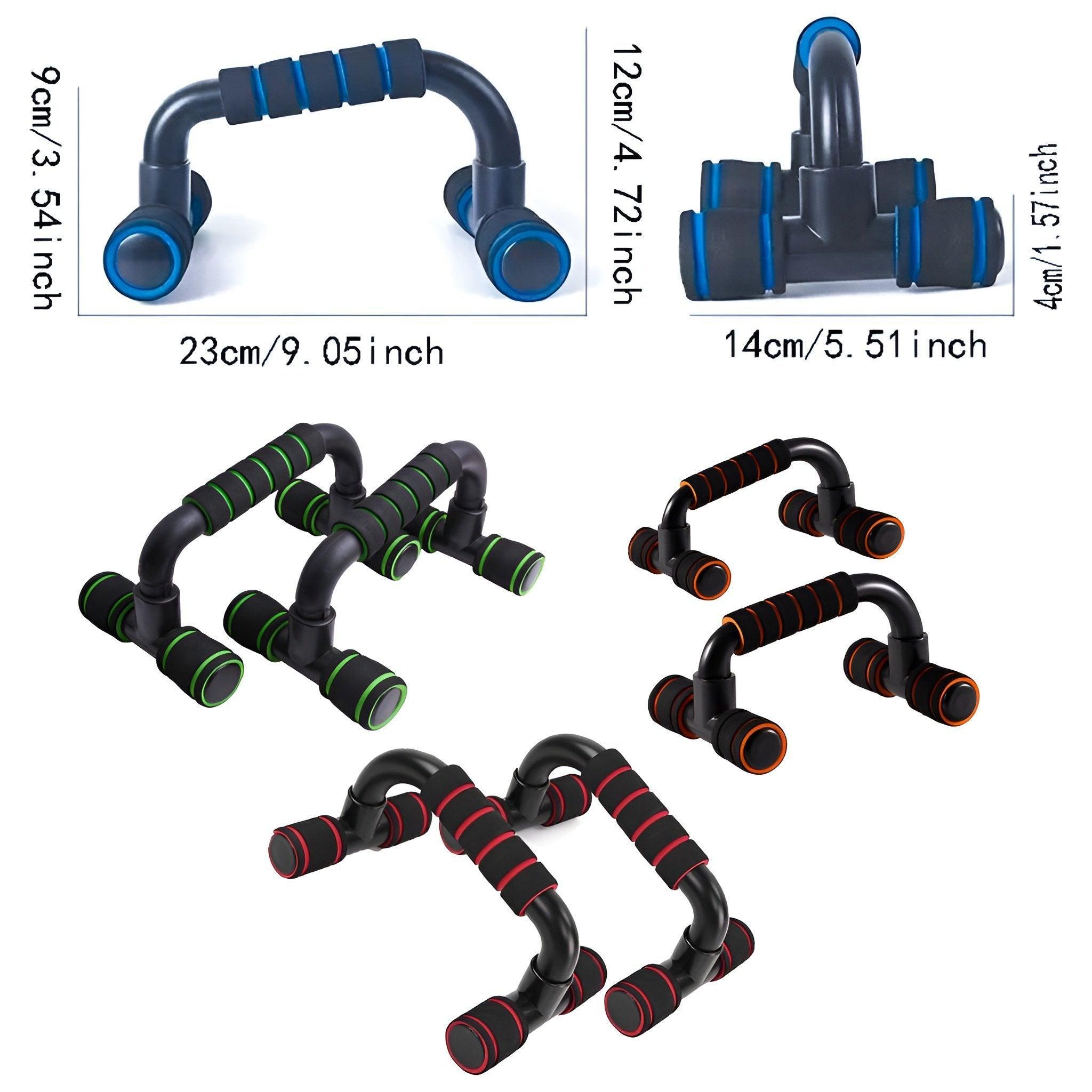 H Shaped Push Up Bars Home Fitness Equipment for Chest Arm Shoulder Training - Blue V528-H-BLUE-882322