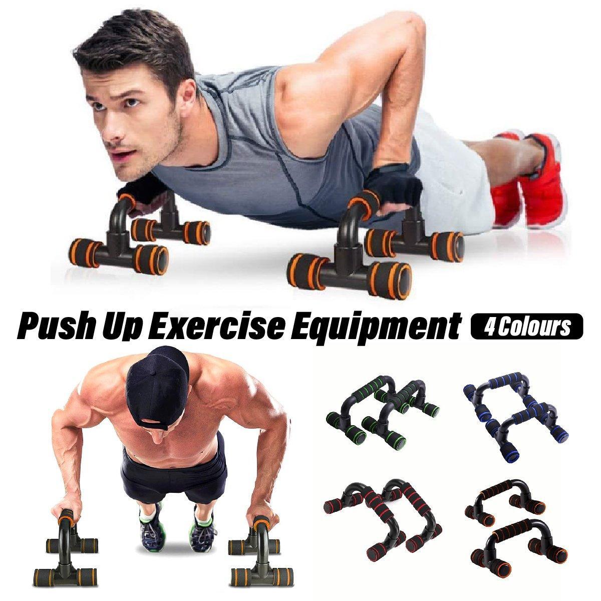 H Shaped Push Up Bars Home Fitness Equipment for Chest Arm Shoulder Training - Green V528-H-GREEN-381182