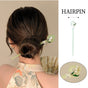 Chinese Style Wind Flower Snow Hairpin Green Hanfu Headdress Women Girls V528-HAIR-CLASP-FHX-617570