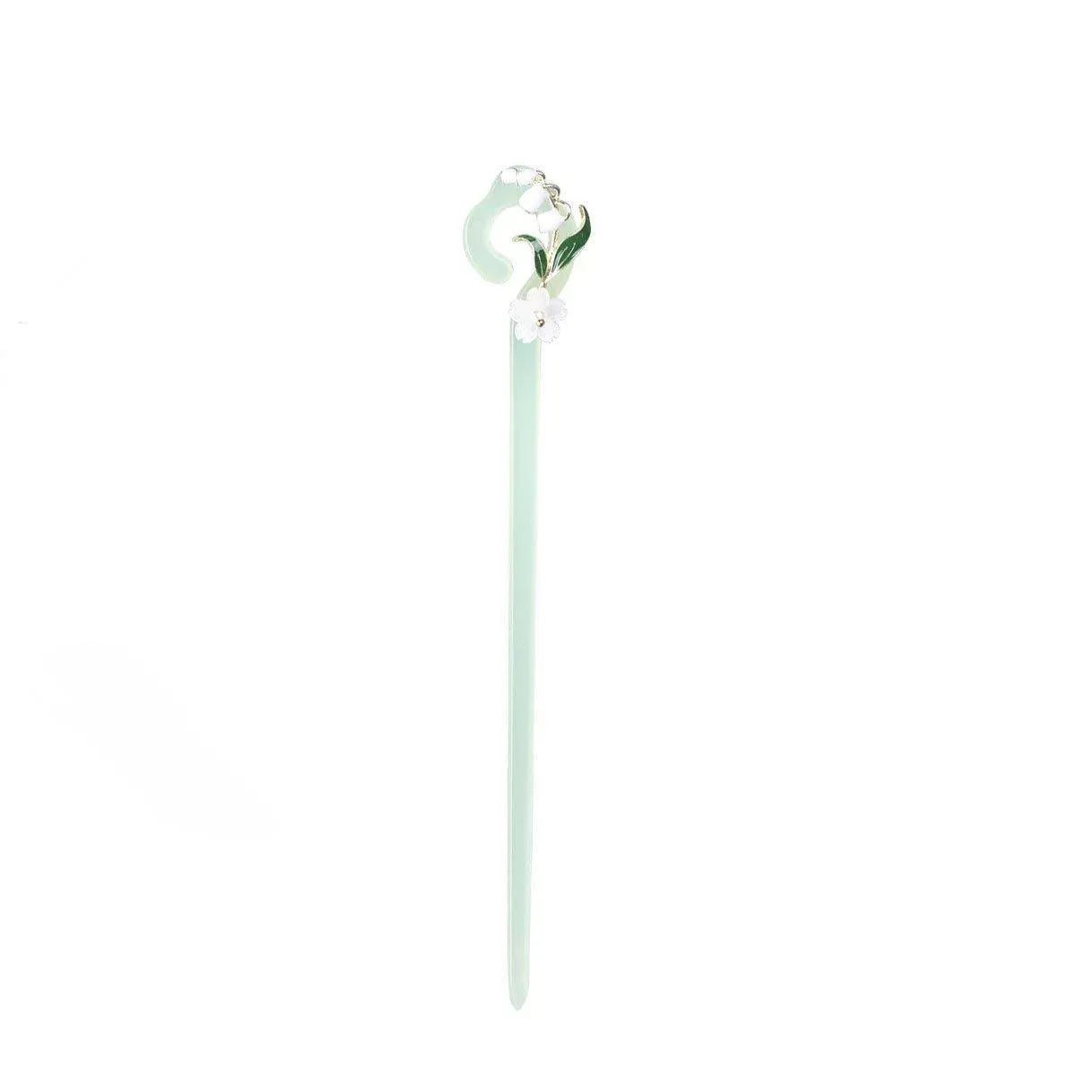 Chinese Style Wind Flower Snow Hairpin Green Hanfu Headdress Women Girls V528-HAIR-CLASP-FHX-617570
