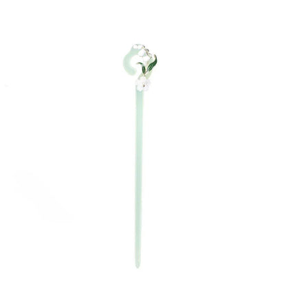 Chinese Style Wind Flower Snow Hairpin Green Hanfu Headdress Women Girls V528-HAIR-CLASP-FHX-617570