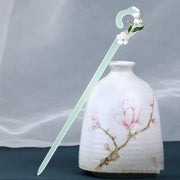 Chinese Style Wind Flower Snow Hairpin Green Hanfu Headdress Women Girls V528-HAIR-CLASP-FHX-617570