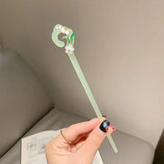 Chinese Style Wind Flower Snow Hairpin Green Hanfu Headdress Women Girls V528-HAIR-CLASP-FHX-617570