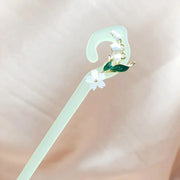 Chinese Style Wind Flower Snow Hairpin Green Hanfu Headdress Women Girls V528-HAIR-CLASP-FHX-617570