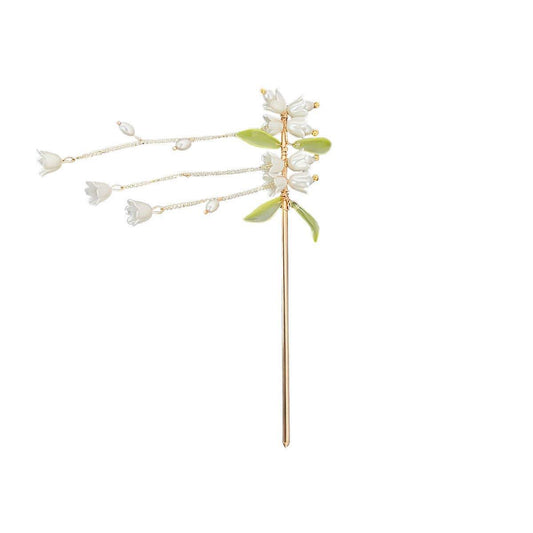 Chinese Style Lily of the Valley Fringe Hairpin Hanfu Headdress Accessories V528-HAIR-CLASP-LLH-436603