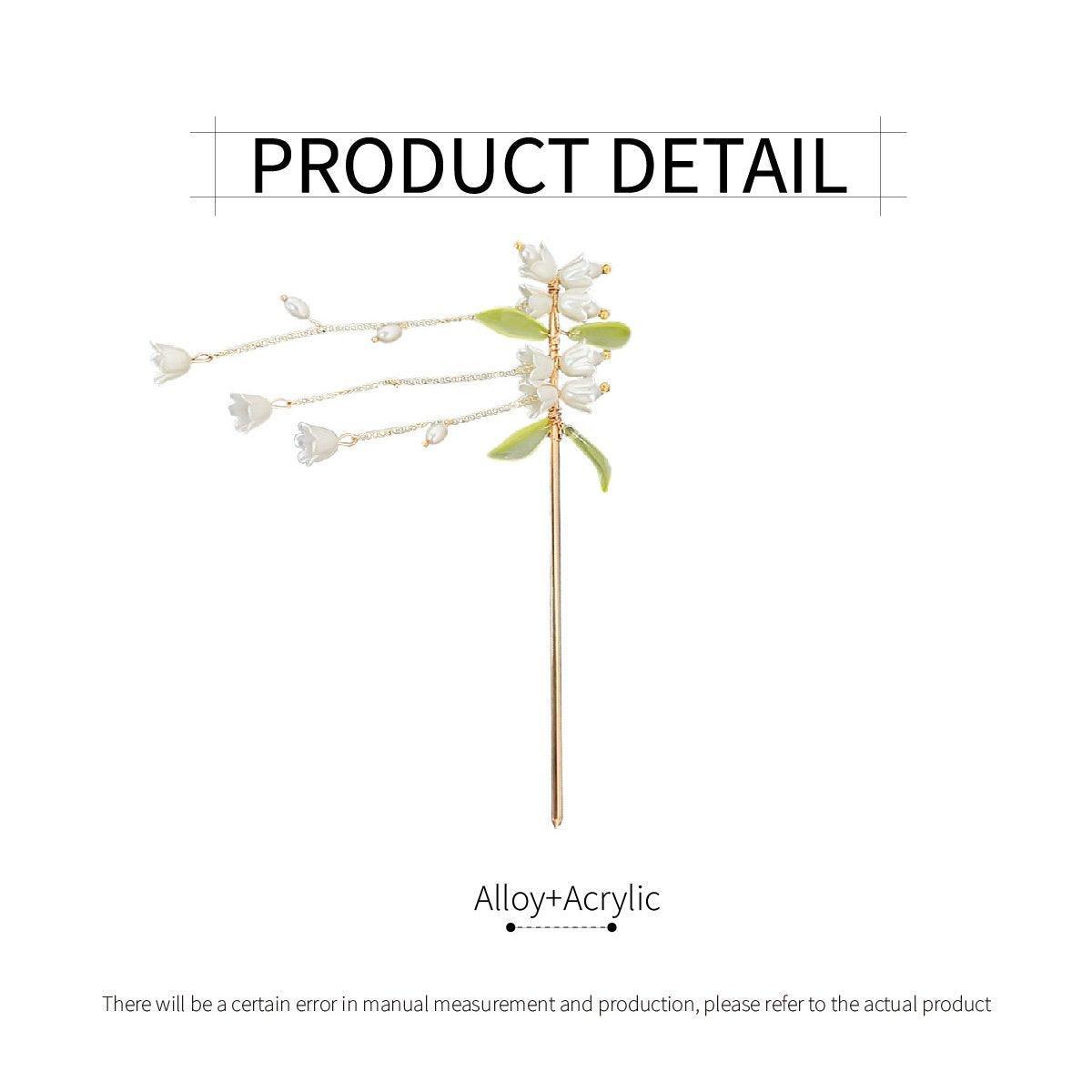 Chinese Style Lily of the Valley Fringe Hairpin Hanfu Headdress Accessories V528-HAIR-CLASP-LLH-436603
