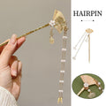 Chinese Style Hanfu Hairpin Folding Fan Fringe Headdress Accessories V528-HAIR-CLASP-ZSS-409384