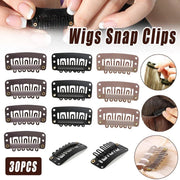 30pcs Wig Snap Clips for Hair Extension Weft 32mm All Colors Hair Styling - Brown V528-HAIR-CLIP-BROWN-30PCS-713707