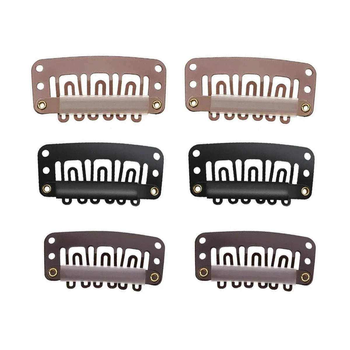 30pcs Wig Snap Clips for Hair Extension Weft 32mm All Colors Hair Styling - Brown V528-HAIR-CLIP-BROWN-30PCS-713707