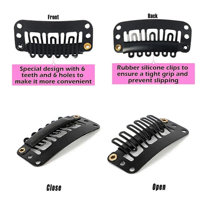 30pcs Wig Snap Clips for Hair Extension Weft 32mm All Colors Hair Styling - Brown V528-HAIR-CLIP-BROWN-30PCS-713707