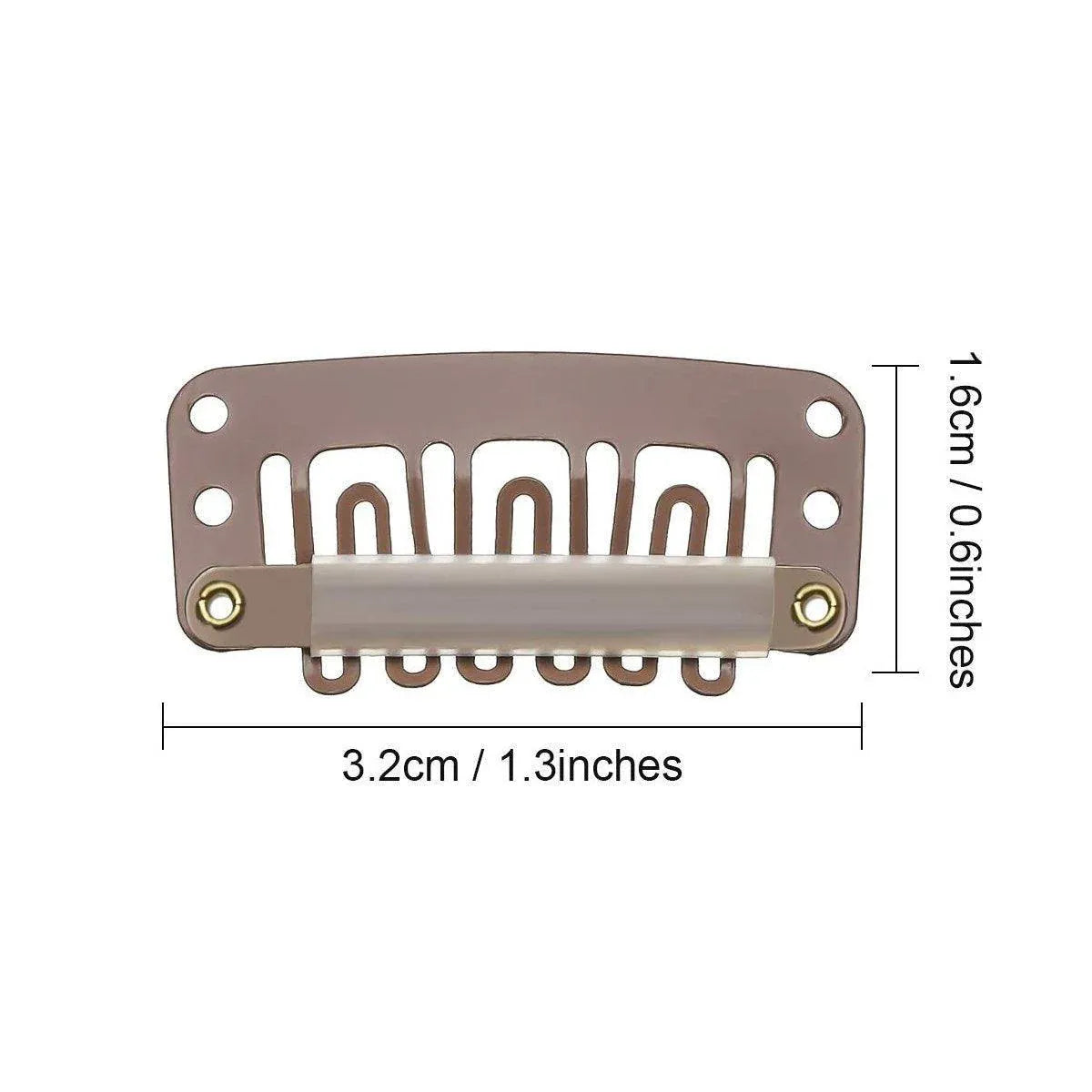 30pcs Wig Snap Clips for Hair Extension Weft 32mm All Colors Hair Styling - Brown V528-HAIR-CLIP-BROWN-30PCS-713707