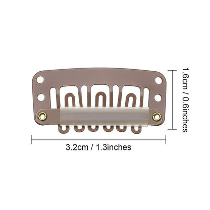 30pcs Wig Snap Clips for Hair Extension Weft 32mm All Colors Hair Styling - Brown V528-HAIR-CLIP-BROWN-30PCS-713707
