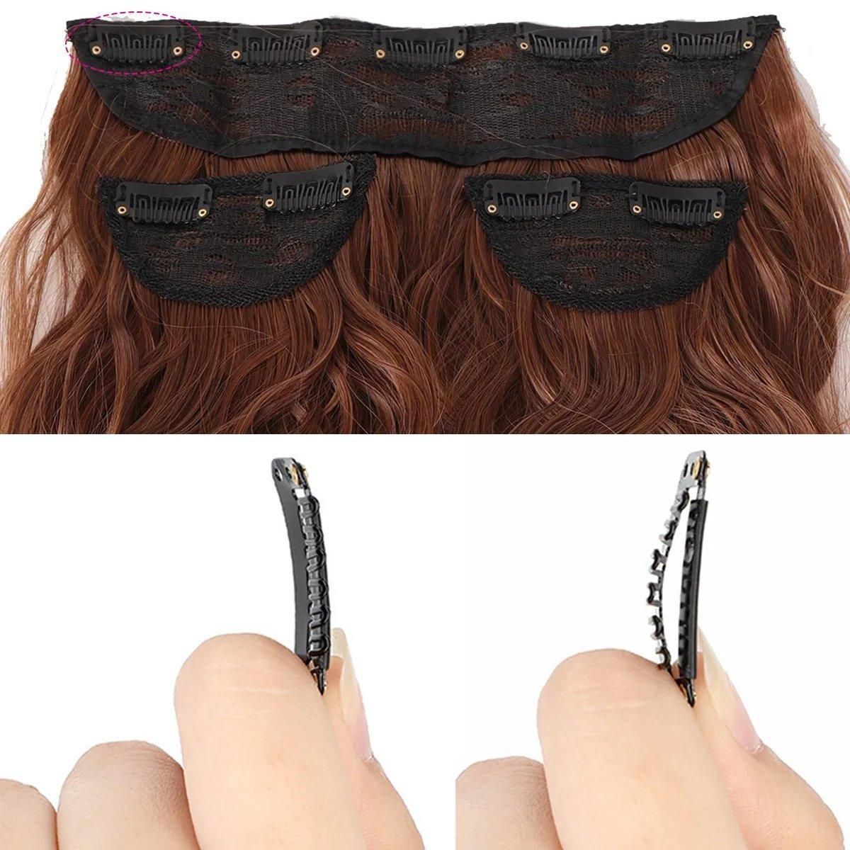 30pcs Wig Snap Clips for Hair Extension Weft 32mm All Colors Hair Styling - Brown V528-HAIR-CLIP-BROWN-30PCS-713707