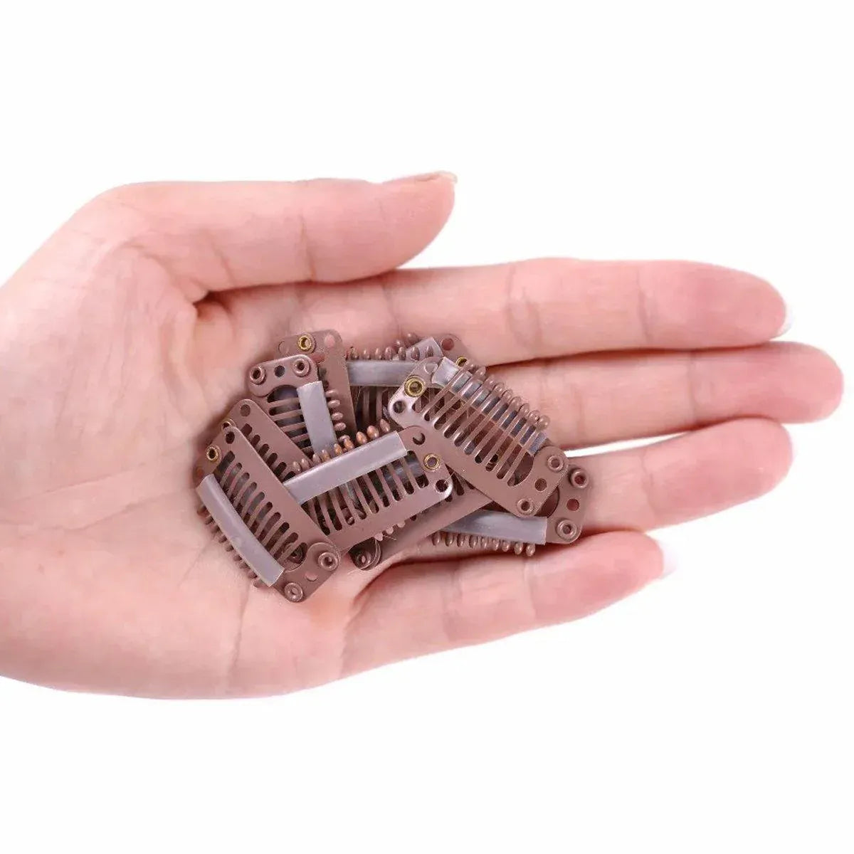 30pcs Wig Snap Clips for Hair Extension Weft 32mm All Colors Hair Styling - Brown V528-HAIR-CLIP-BROWN-30PCS-713707