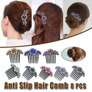 8Pack Rhinestone Hair Comb Non-Slip Simple All-Match Hair Accessories Fork Comb V528-HAIR-COMB-8PCS-571420