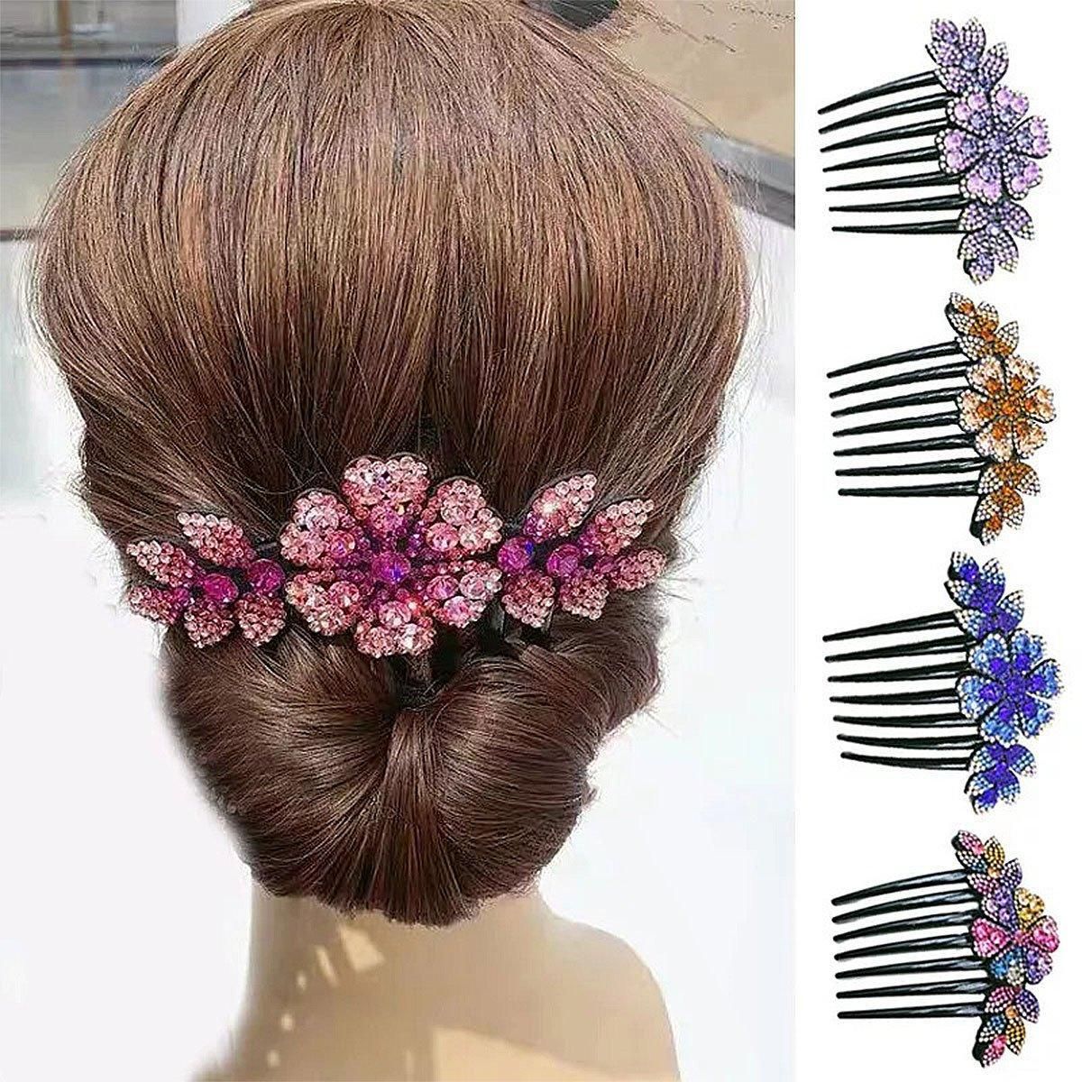 8Pack Rhinestone Hair Comb Non-Slip Simple All-Match Hair Accessories Fork Comb V528-HAIR-COMB-8PCS-571420