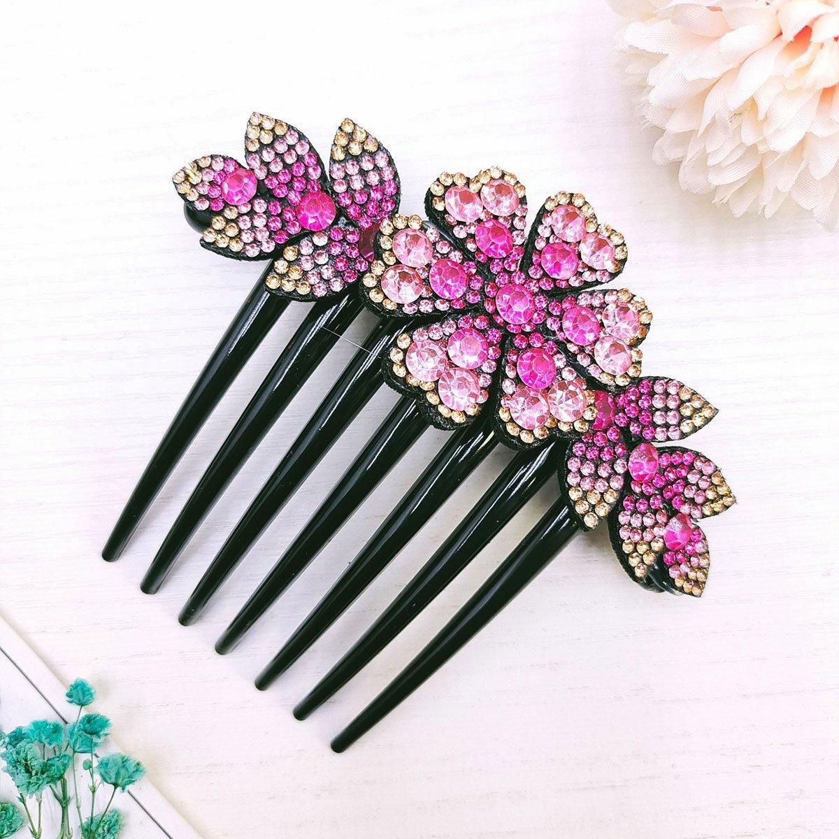 8Pack Rhinestone Hair Comb Non-Slip Simple All-Match Hair Accessories Fork Comb V528-HAIR-COMB-8PCS-571420