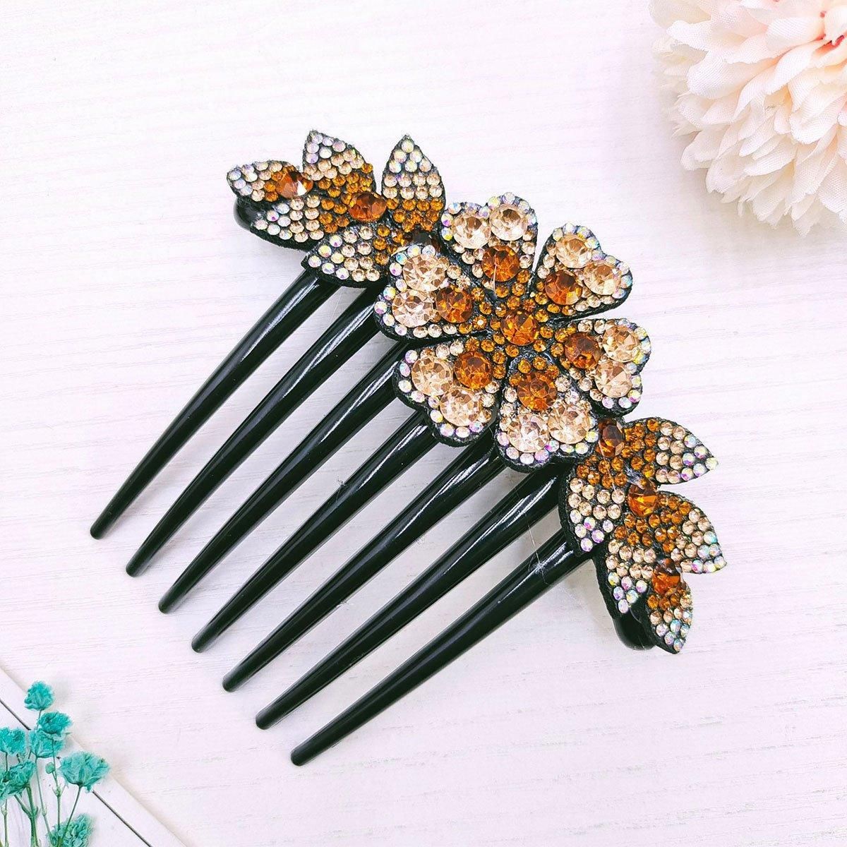 8Pack Rhinestone Hair Comb Non-Slip Simple All-Match Hair Accessories Fork Comb V528-HAIR-COMB-8PCS-571420
