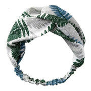 Women Chiffon Floral Print Headband Fashion Bohemian Elastic Cross Hair Bands - Blue+Grey V528-HAIRBAND-B6107-BLUEGREY-348877