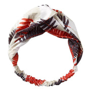 Women Chiffon Floral Print Headband Fashion Bohemian Elastic Cross Hair Bands - Blue+Grey V528-HAIRBAND-B6107-BLUEGREY-348877