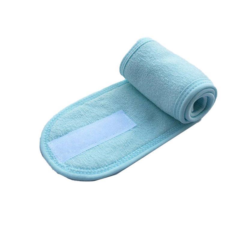 8-Colours Wrap Head Band Hairband Hair Band Adjustable Facial Make Up Face Wash Au - Blue V528-HAIRBAND-BLUE-2452452