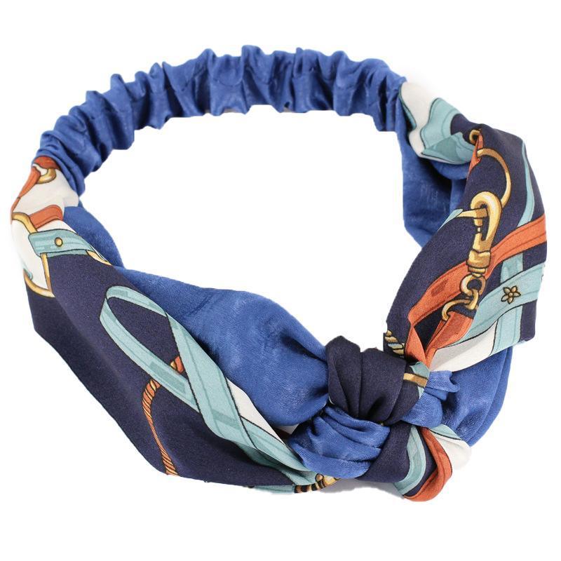 Women Lady Boho Bohemian Cross hair head headband band Scarf Wrap Bandana AU - Blue V528-HAIRBAND-BLUE-870099
