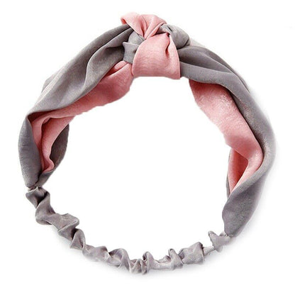 Women Chiffon Floral Print Headband Fashion Bohemian Elastic Cross Hair Bands - D-Brown V528-HAIRBAND-D-BROWN-386799