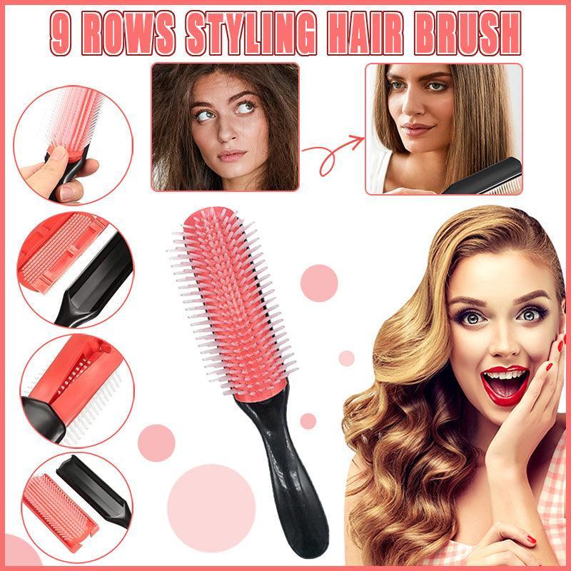 Hair Styling Brush Classic D3 Medium 9 Row Comb Styling Hairbrush V528-HAIRBRUSH-125698