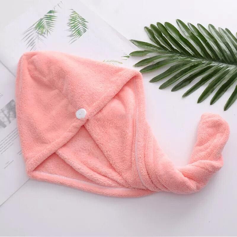 Fast Dry Hair Cap Wrap Towel Quick Drying Turban Bath Head Magic Wrap Hat Spa Au - Pink V528-HAIRCAP-PINK-204287