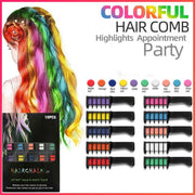 10 Colours Hair Chalk Comb Kit Temporary Hair Dye for Parties and Creative Play V528-HAIRCHALKCOMB-10COLORS-896364