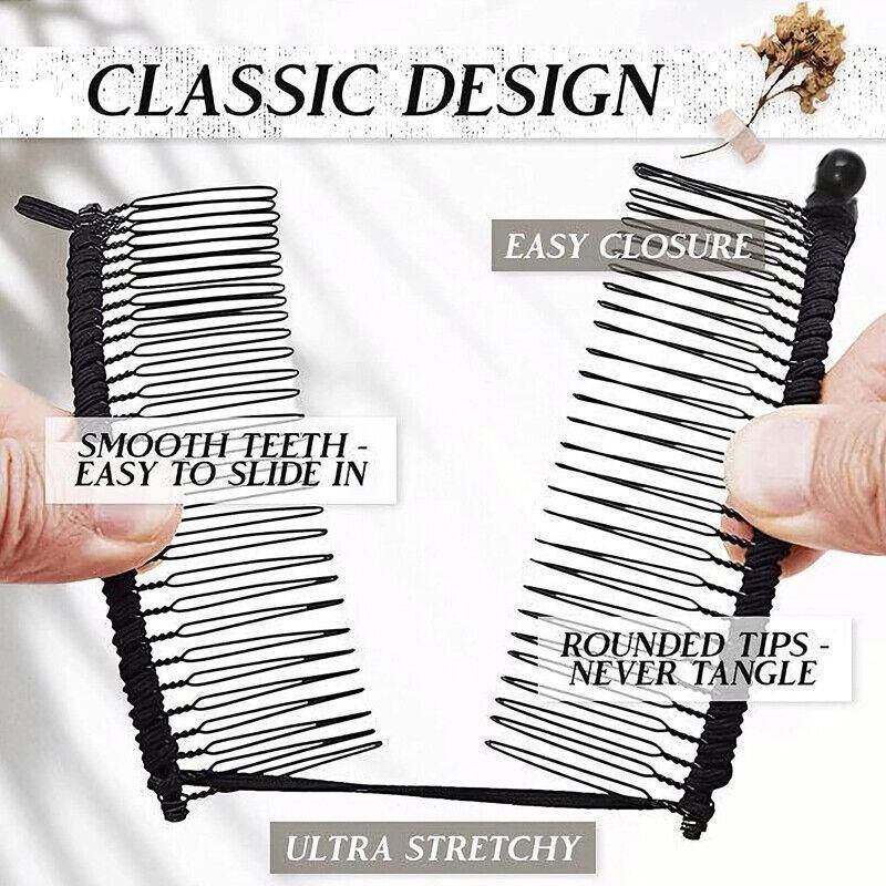 Vintage Banana Hair Clip Christmas Hair Claw Accessory Stretchable Banana Comb - 30 Teeth V528-HAIRCLIP-30TEETH-612967