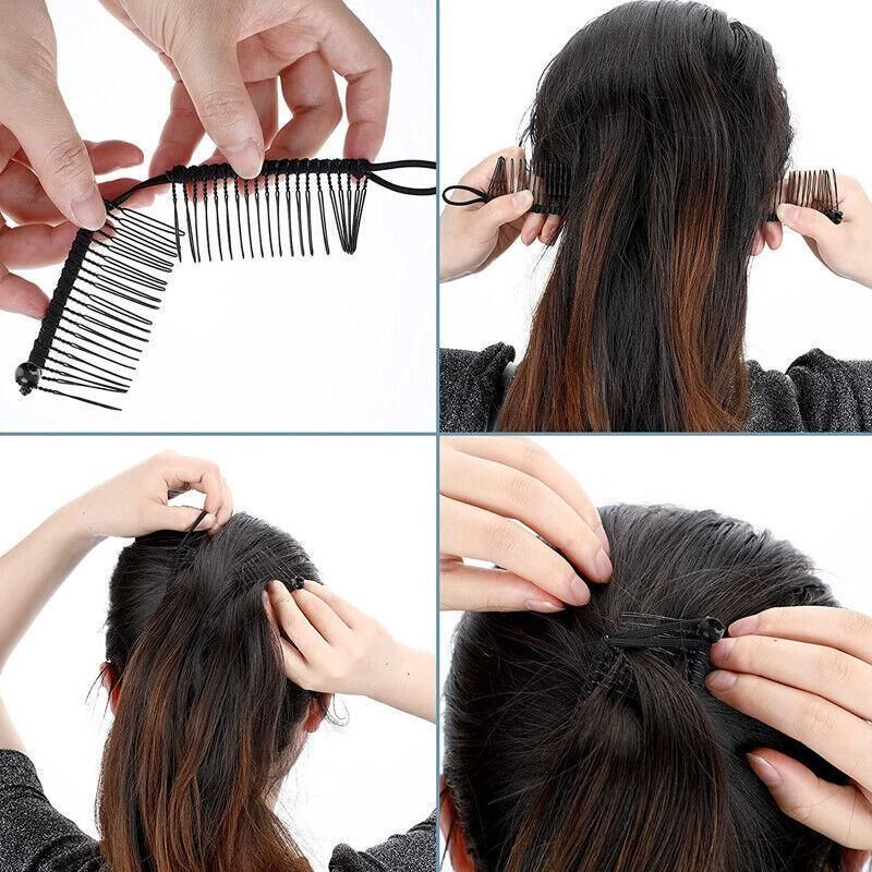 Vintage Banana Hair Clip Christmas Hair Claw Accessory Stretchable Banana Comb - 30 Teeth V528-HAIRCLIP-30TEETH-612967