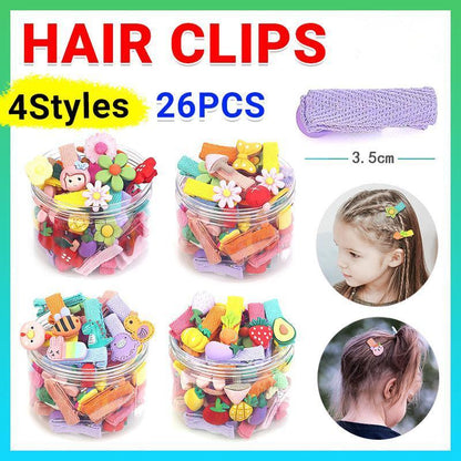 26Pcs Hair Clips Set Snap Bows and Hairpins for Styling and Everyday Use - Animal ( Without Bottle) V528-HAIRCLIPS-ANIMAL-26PCS-239468