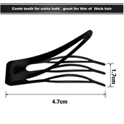UP 30X Double-grip Hair Clips Metal Snap Barrettes Hair Styling Tool Women Girls - Black(10PCS) V528-HAIRCLIPS-BLACK-10PCS-968858