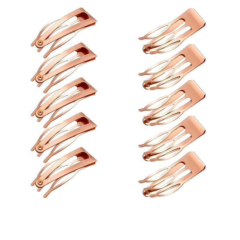 UP 30X Double-grip Hair Clips Metal Snap Barrettes Hair Styling Tool Women Girls - Black(10PCS) V528-HAIRCLIPS-BLACK-10PCS-968858