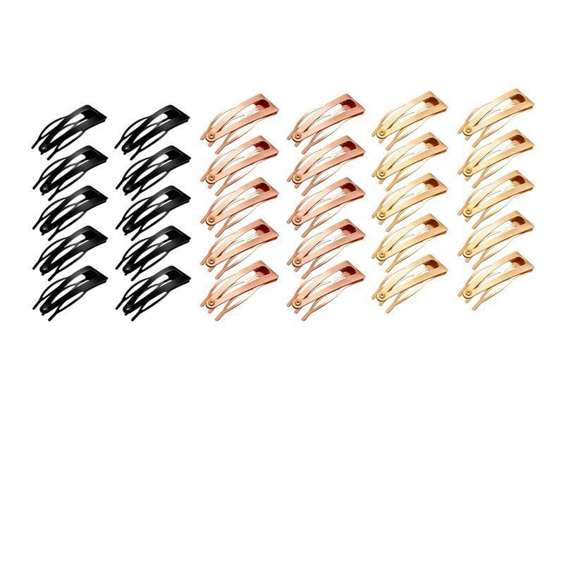 UP 30X Double-grip Hair Clips Metal Snap Barrettes Hair Styling Tool Women Girls - Black(10PCS) V528-HAIRCLIPS-BLACK-10PCS-968858
