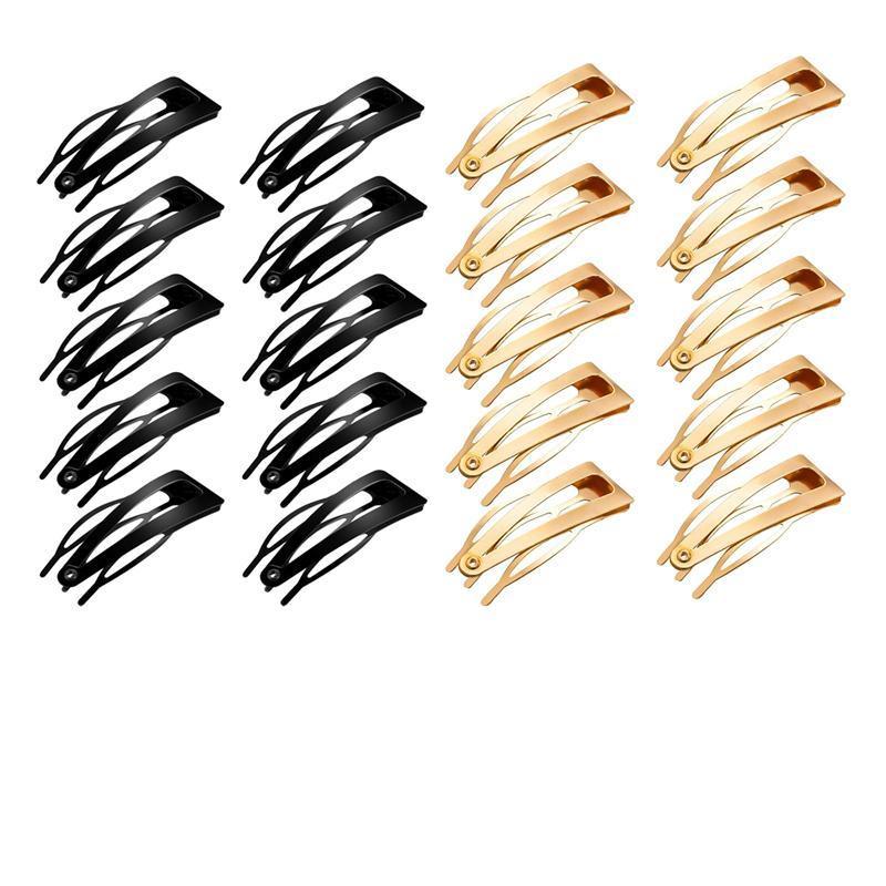 UP 30X Double-grip Hair Clips Metal Snap Barrettes Hair Styling Tool Women Girls - Gold(10PCS) V528-HAIRCLIPS-GOLD-10PCS-846743