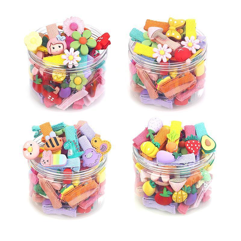 26Pcs Hair Clips Set Snap Bows and Hairpins for Styling and Everyday Use - Heart ( Without Bottle) V528-HAIRCLIPS-HEART-26PCS-538498