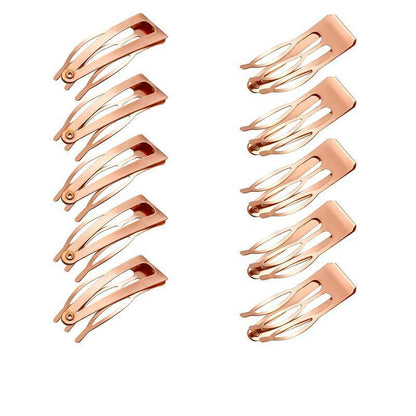UP 30X Double-grip Hair Clips Metal Snap Barrettes Hair Styling Tool Women Girls - Rose Gold(10PCS) V528-HAIRCLIPS-ROSEGOLD-10PCS-65298
