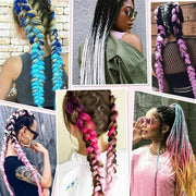 Coloured Jumbo Braiding Hair Extensions Braids Twist Hight Temperature Kanekalon - 1# V528-HAIRCOLOURSHADE-1-34395