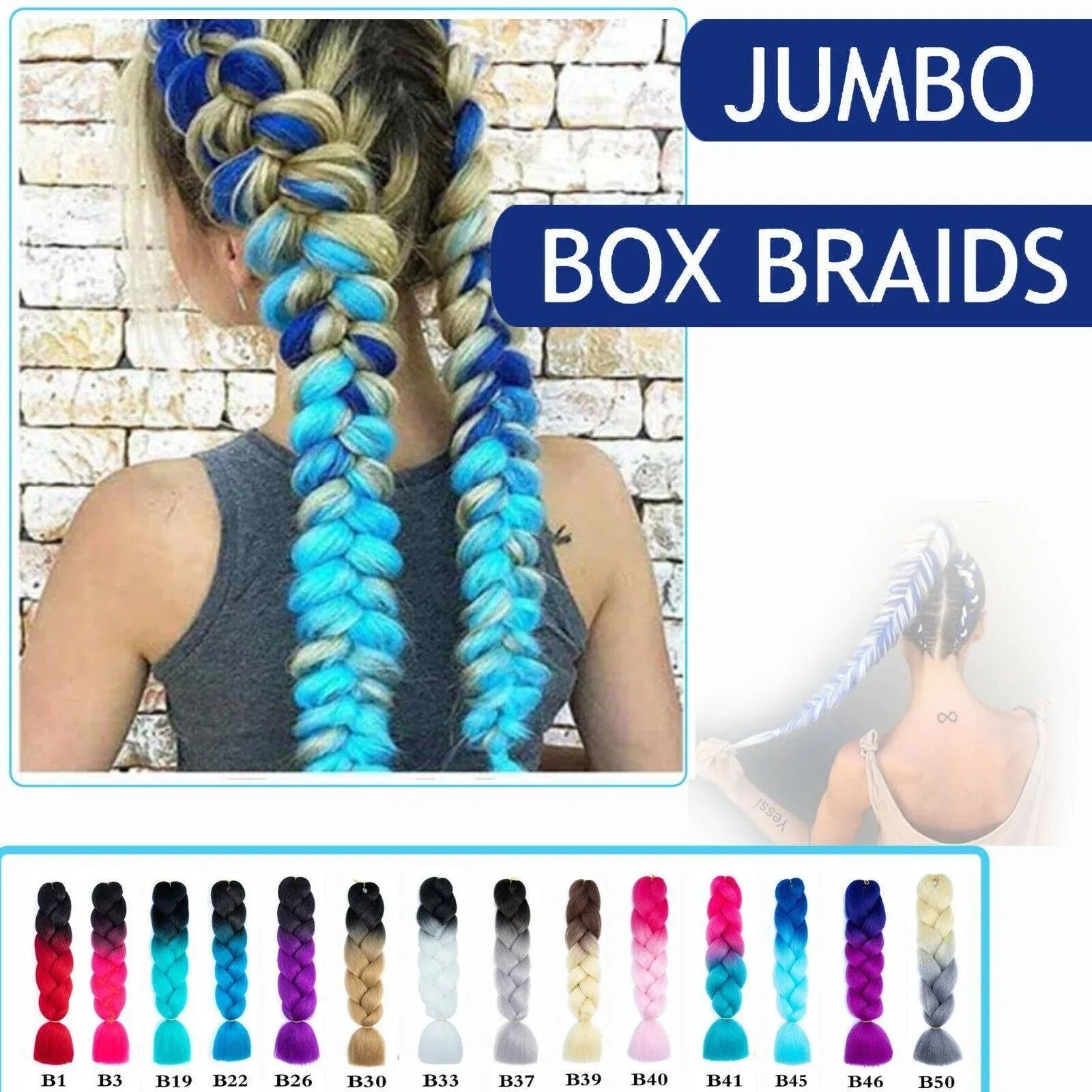 Coloured Jumbo Braiding Hair Extensions Braids Twist Hight Temperature Kanekalon - B30 V528-HAIRCOLOURSHADE-B3024147